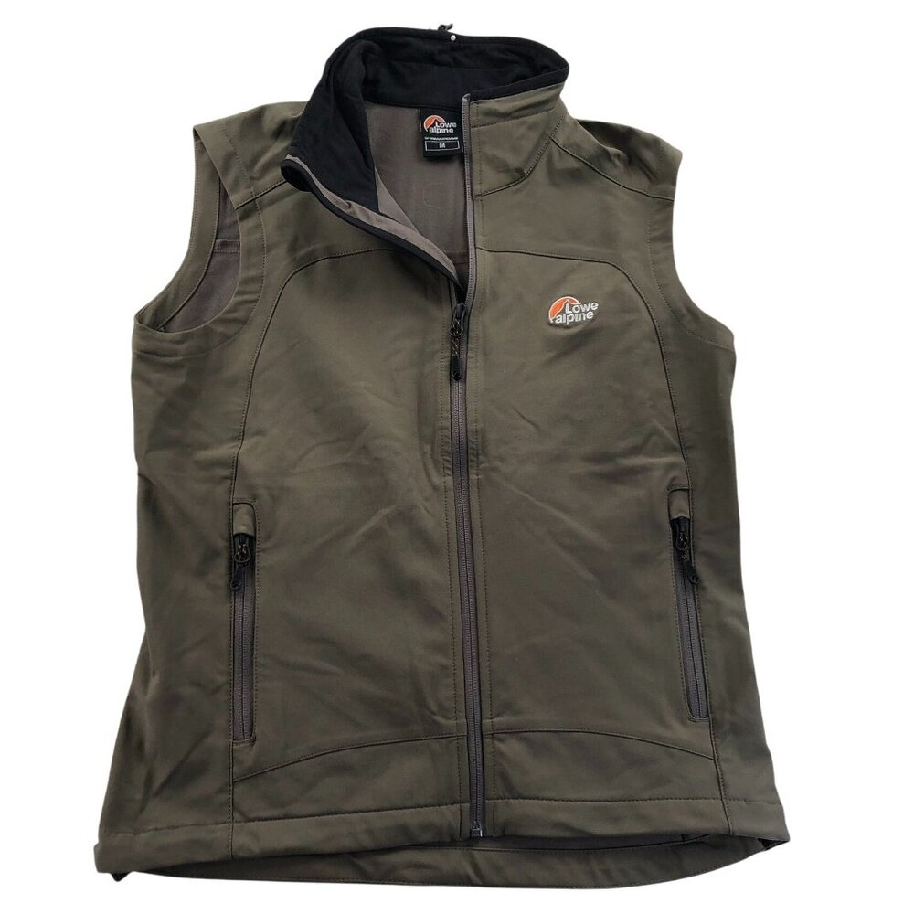 Lowe Alpine Women's Vest Jacket Medium Softshell Full Zip Stand Collar Green